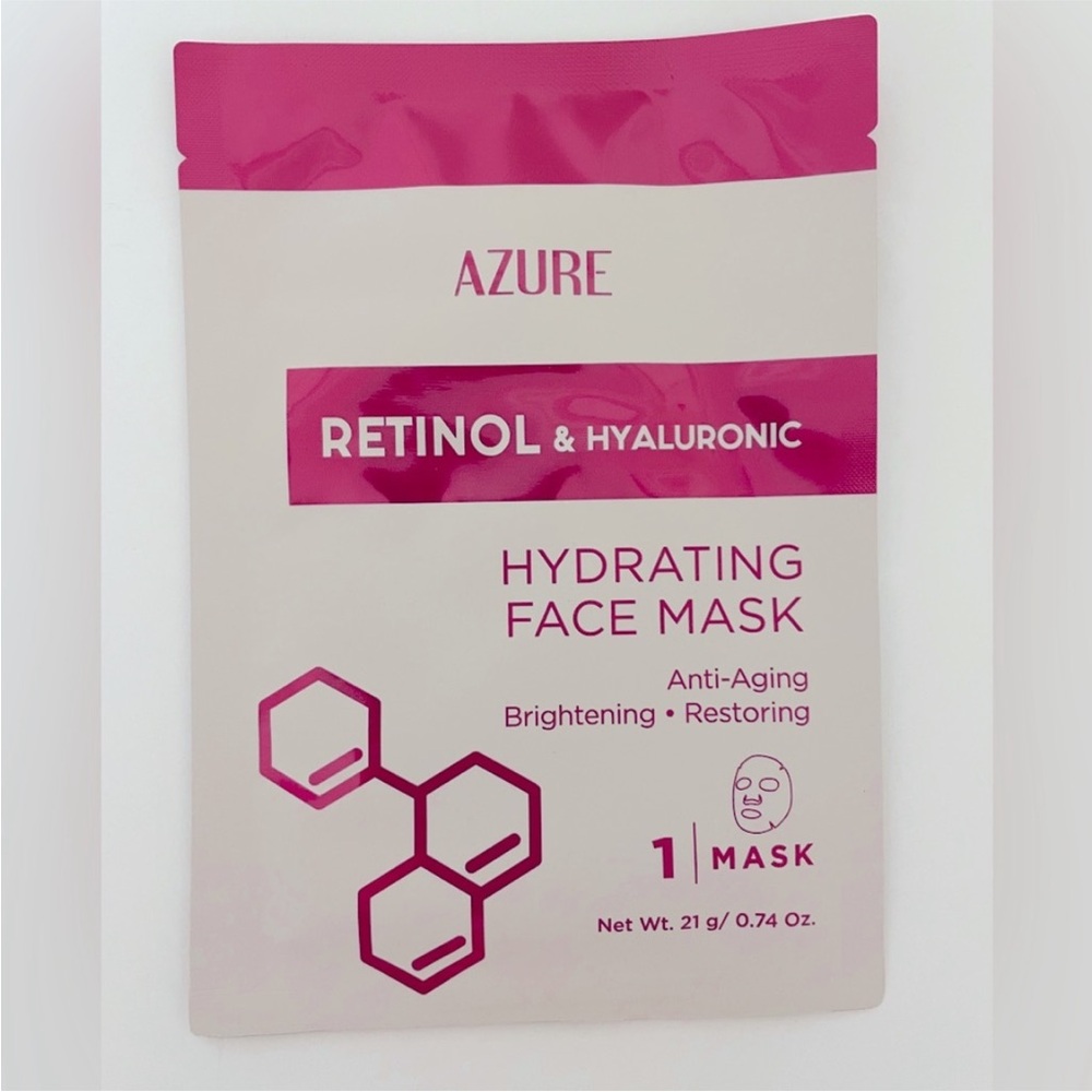New $5ea OR 5/$18 AZURE Retinol and Hyaluronic Face Sheet Mask
